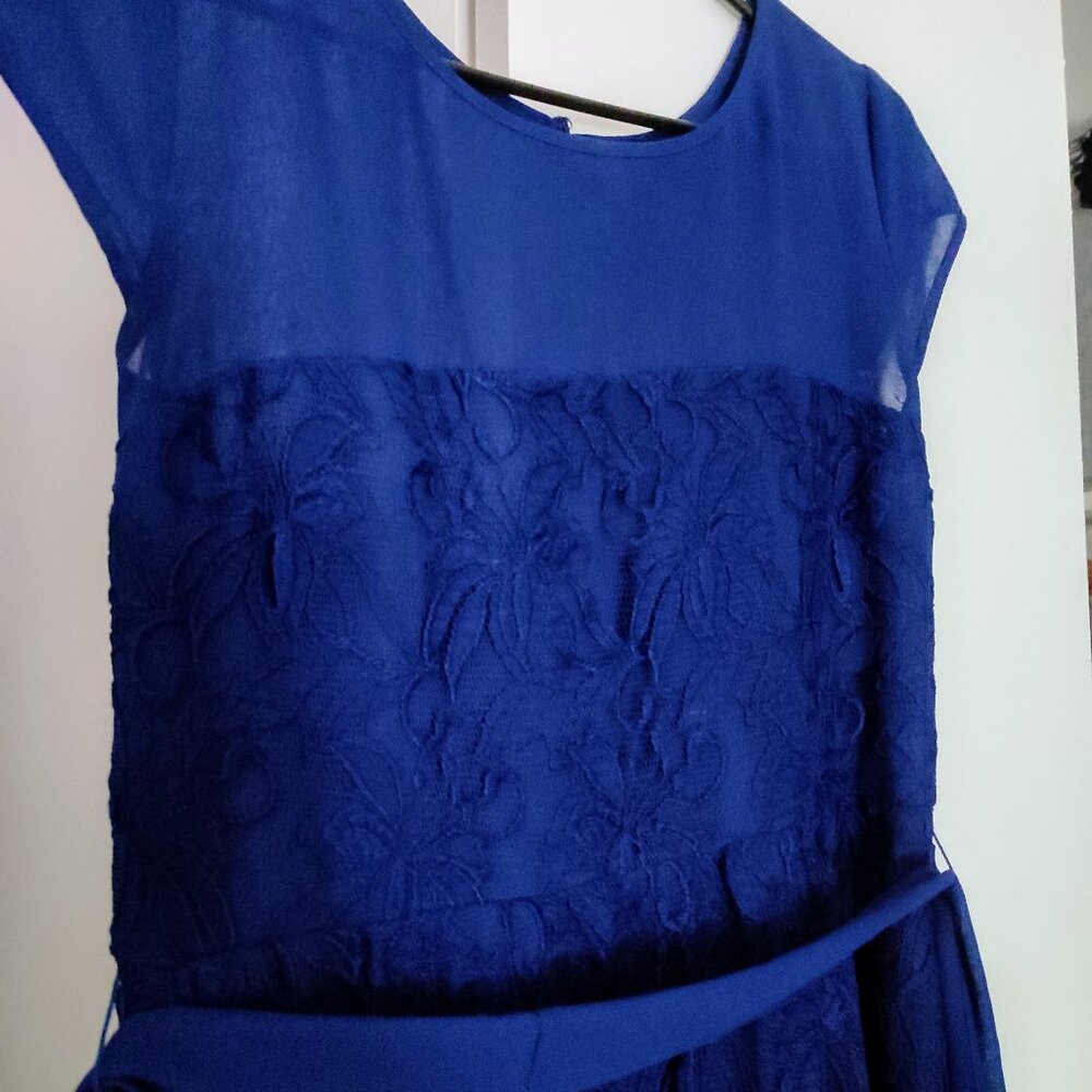 Blue lace work dress